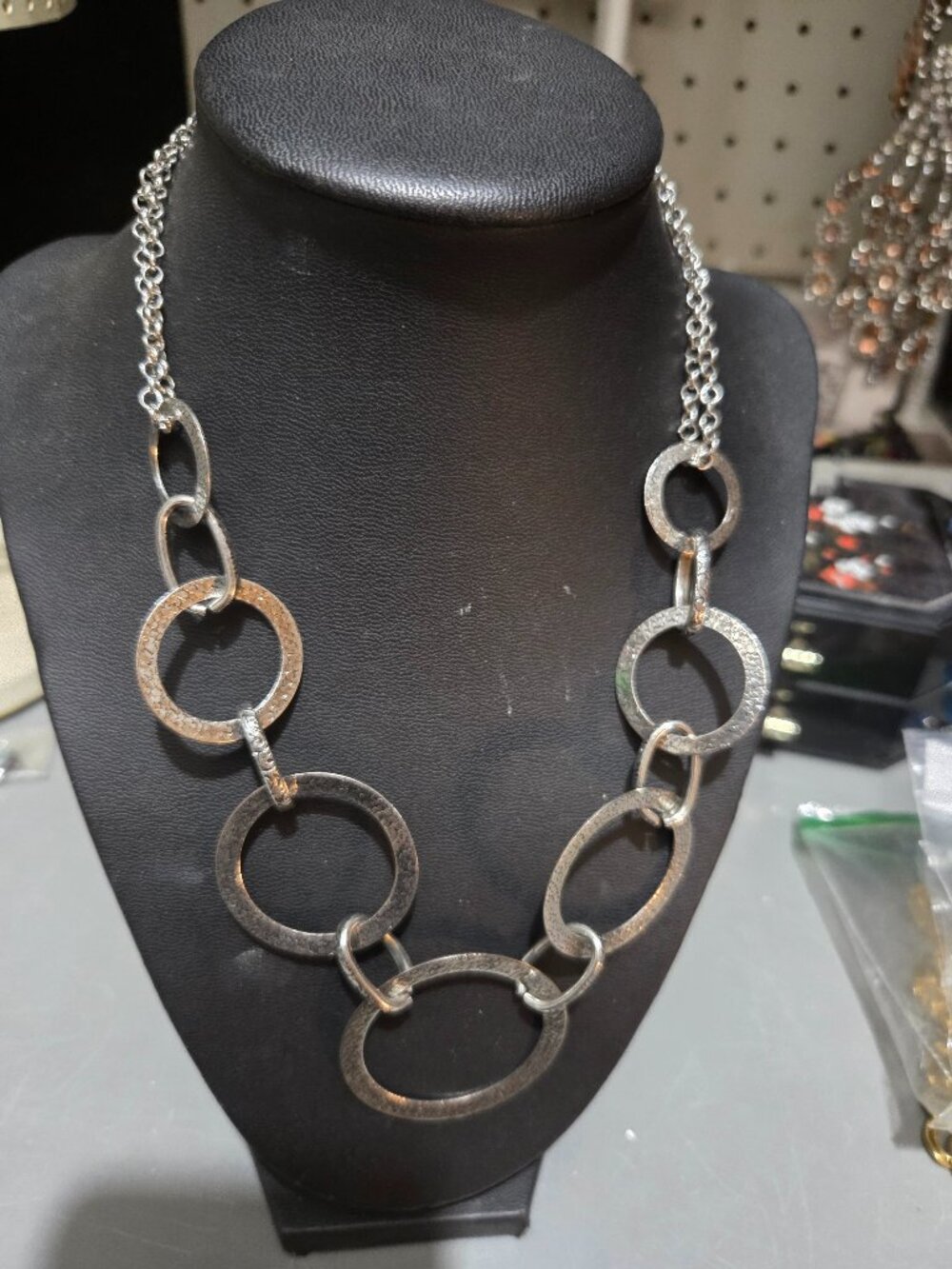 Silver circle necklace